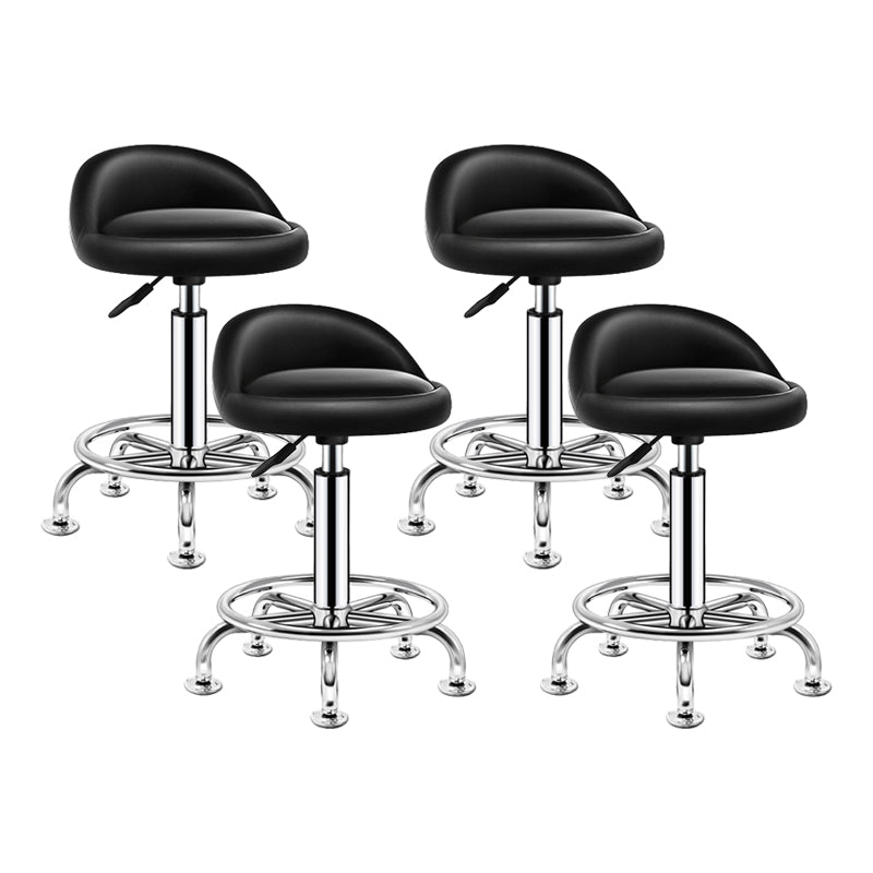 Modern Armless Backrest Counter Stool Steel Bedroom Bar Stool with Cushion