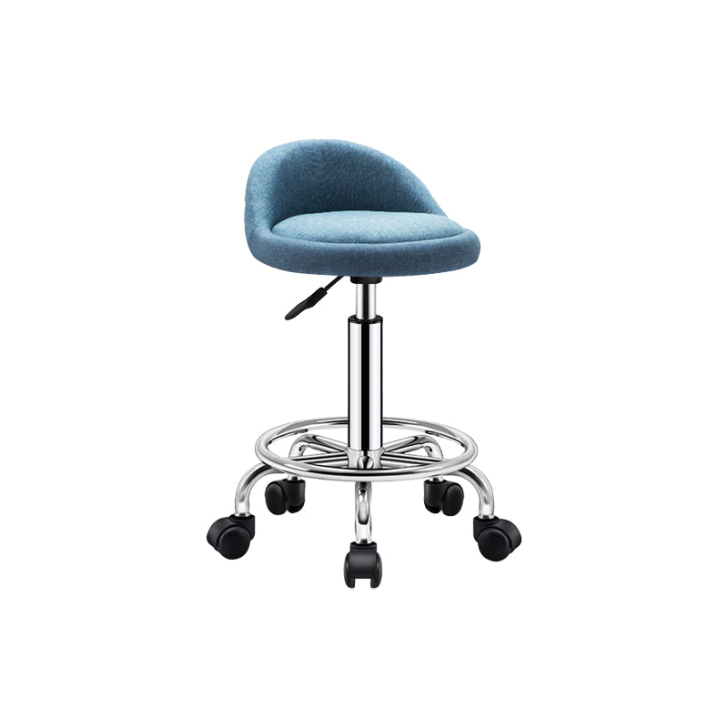 Modern Armless Backrest Counter Stool Steel Bedroom Bar Stool with Cushion