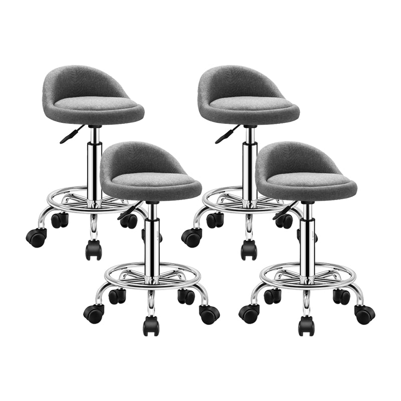 Modern Armless Backrest Counter Stool Steel Bedroom Bar Stool with Cushion