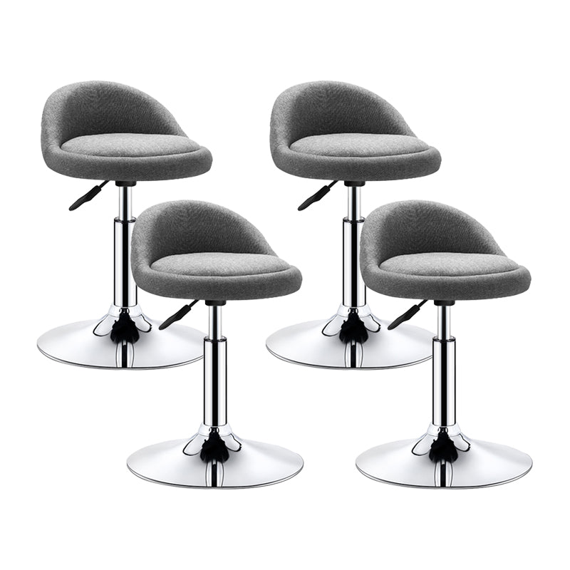 Modern Armless Backrest Counter Stool Steel Bedroom Bar Stool with Cushion