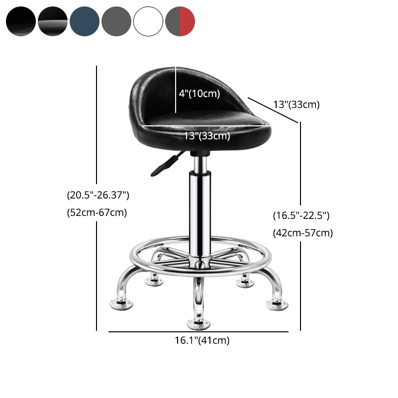 Modern Armless Backrest Counter Stool Steel Bedroom Bar Stool with Cushion