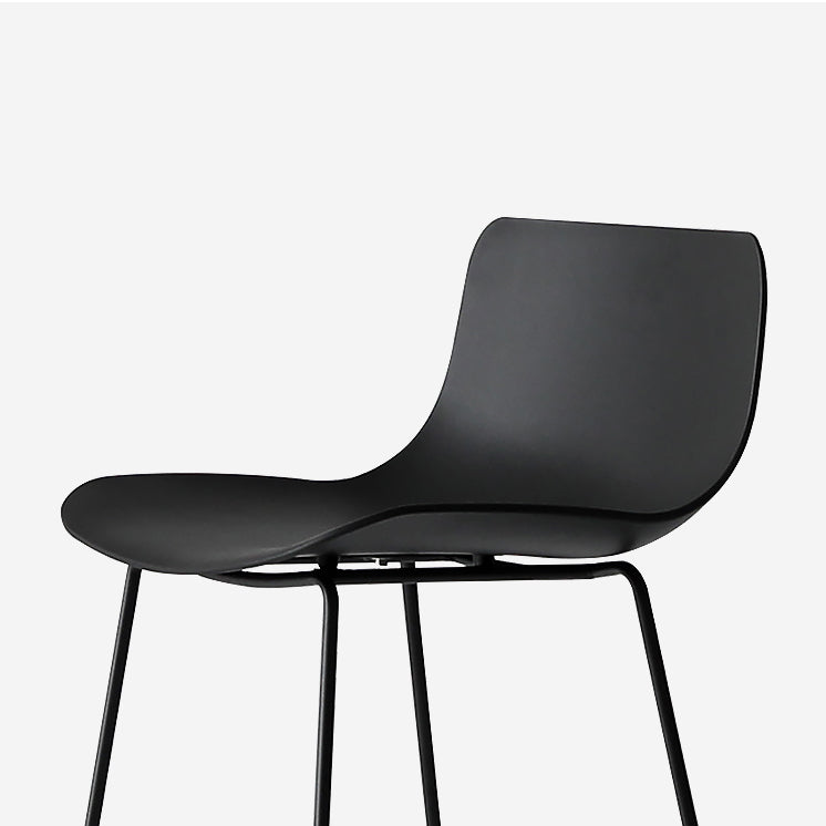 Modern Metal Plastic Bar Stools Indoor Barstool with Iron Legs and Low Back