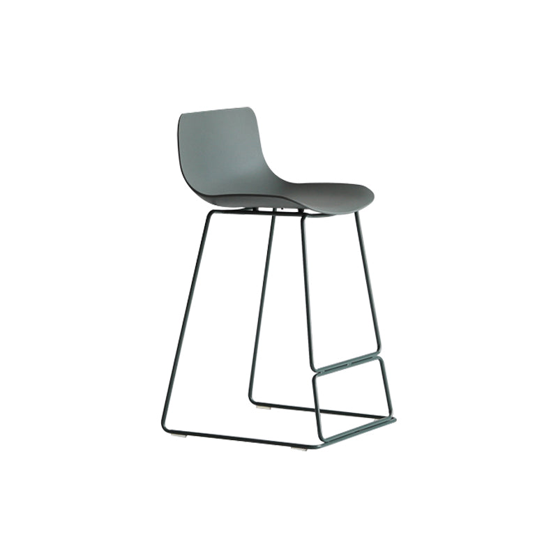 Modern Metal Plastic Bar Stools Indoor Barstool with Iron Legs and Low Back