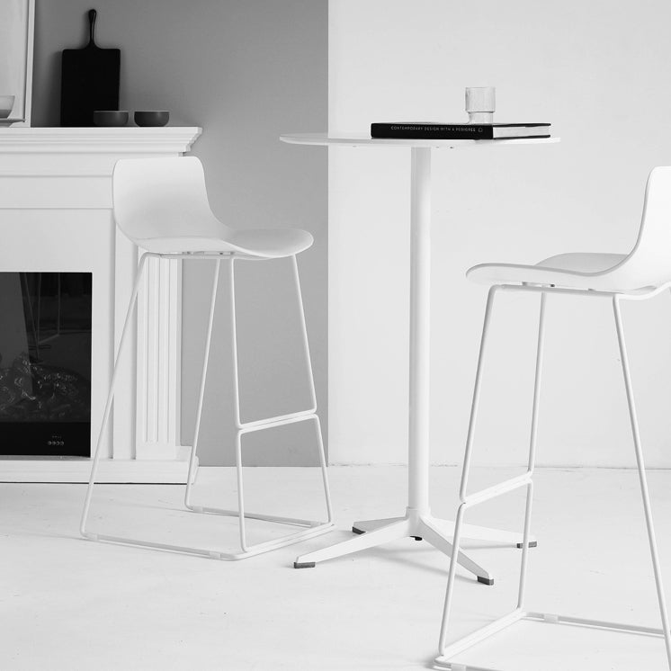 Modern Metal Plastic Bar Stools Indoor Barstool with Iron Legs and Low Back