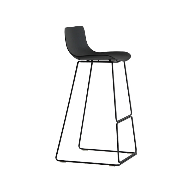 Modern Metal Plastic Bar Stools Indoor Barstool with Iron Legs and Low Back