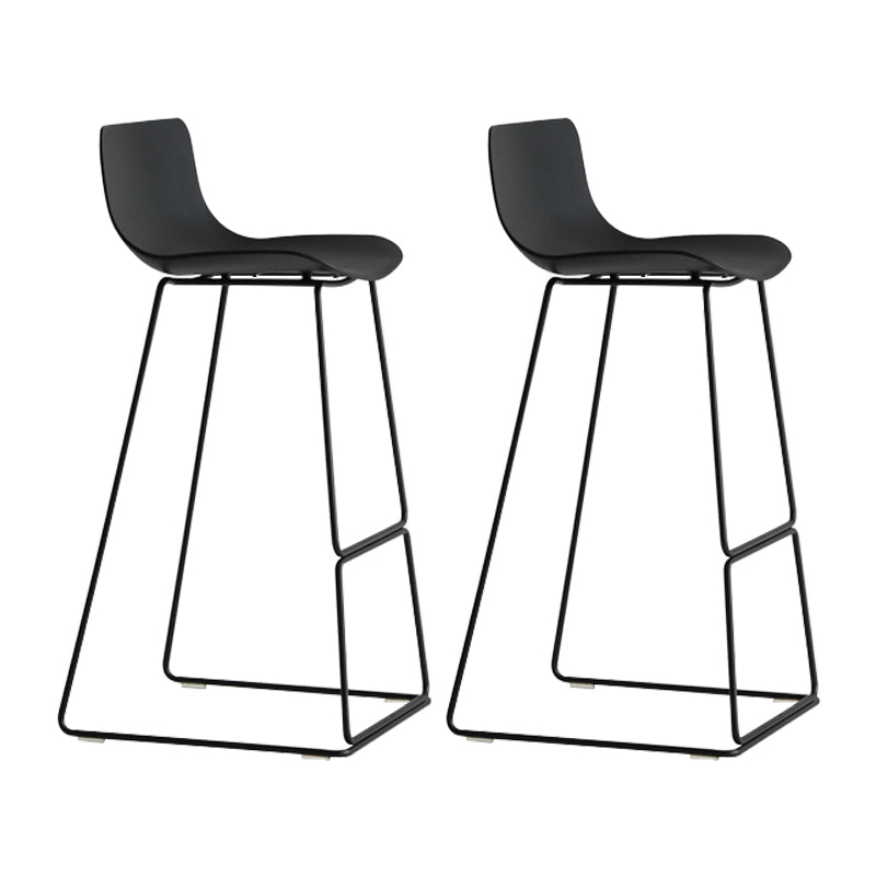 Modern Metal Plastic Bar Stools Indoor Barstool with Iron Legs and Low Back