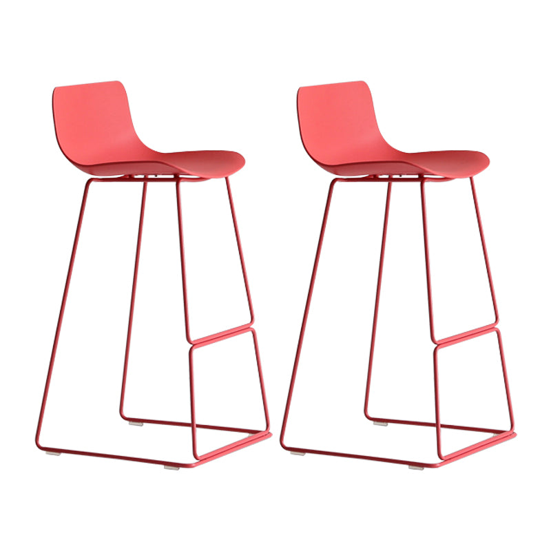 Modern Metal Plastic Bar Stools Indoor Barstool with Iron Legs and Low Back
