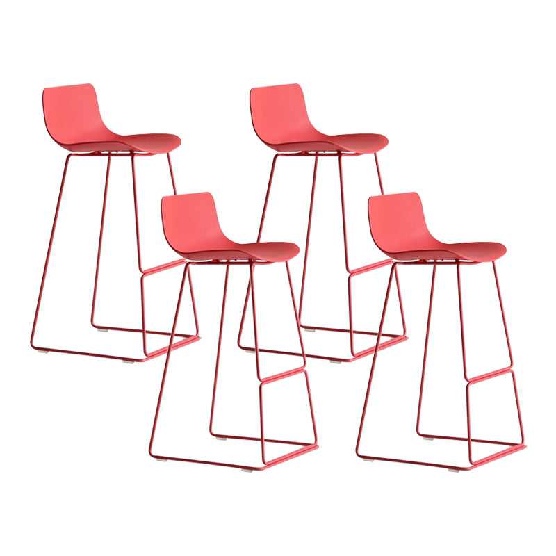 Modern Metal Plastic Bar Stools Indoor Barstool with Iron Legs and Low Back