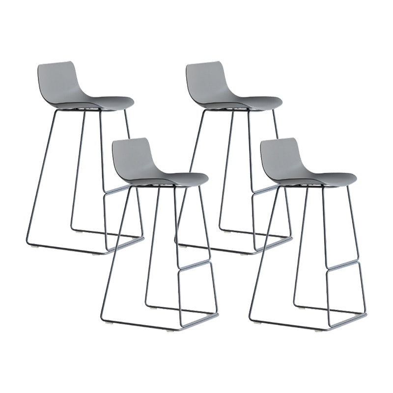 Modern Metal Plastic Bar Stools Indoor Barstool with Iron Legs and Low Back