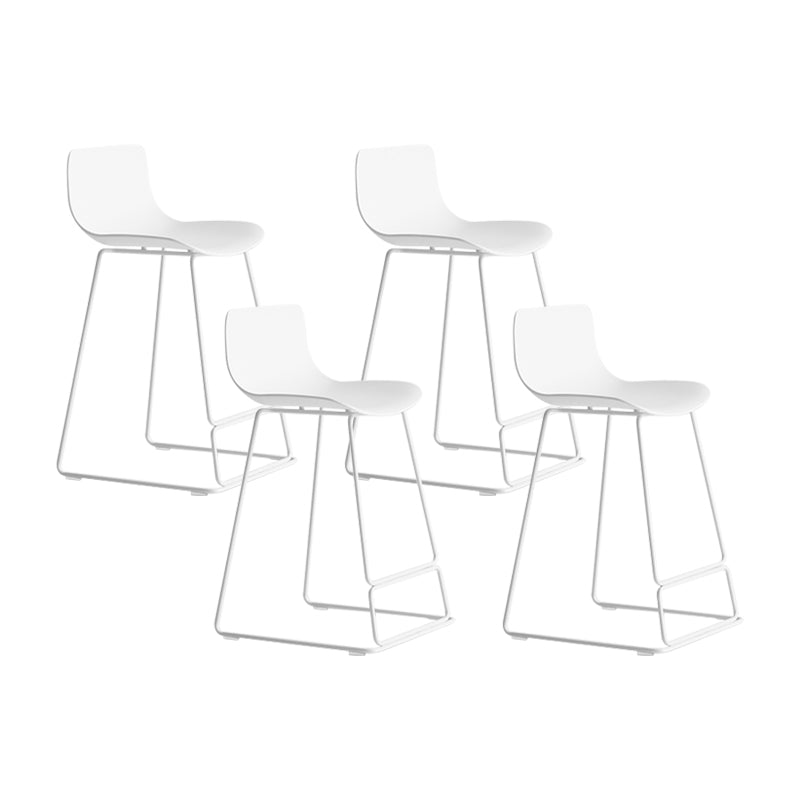 Modern Metal Plastic Bar Stools Indoor Barstool with Iron Legs and Low Back