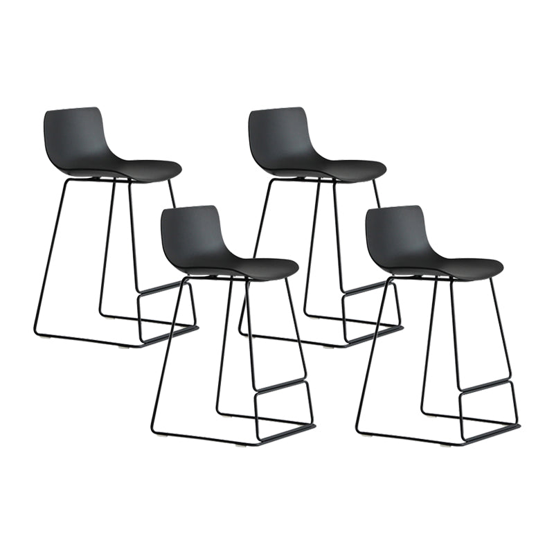 Modern Metal Plastic Bar Stools Indoor Barstool with Iron Legs and Low Back