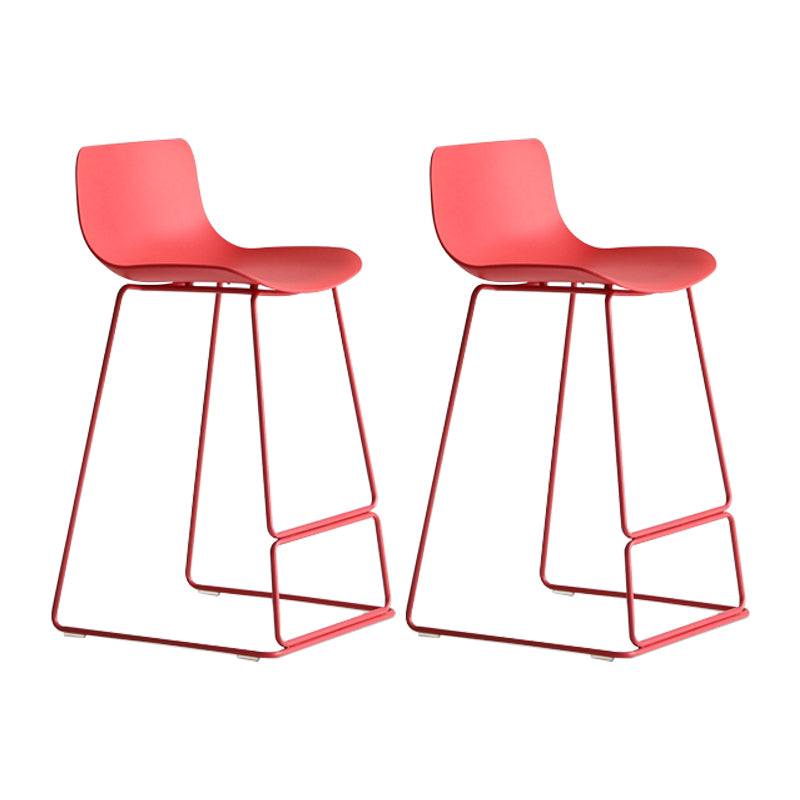 Modern Metal Plastic Bar Stools Indoor Barstool with Iron Legs and Low Back