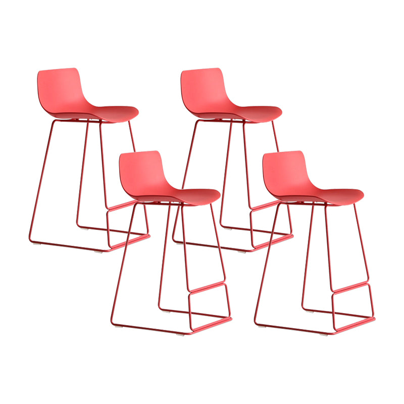 Modern Metal Plastic Bar Stools Indoor Barstool with Iron Legs and Low Back
