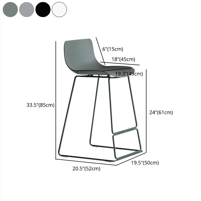Modern Metal Plastic Bar Stools Indoor Barstool with Iron Legs and Low Back