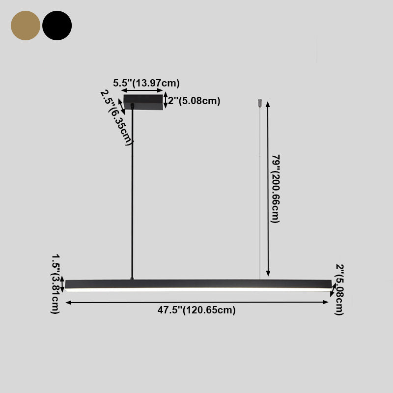 Zeitgenössische Küchenheize helle lineare hängende Deckenleuchte 1 Licht 1 Licht