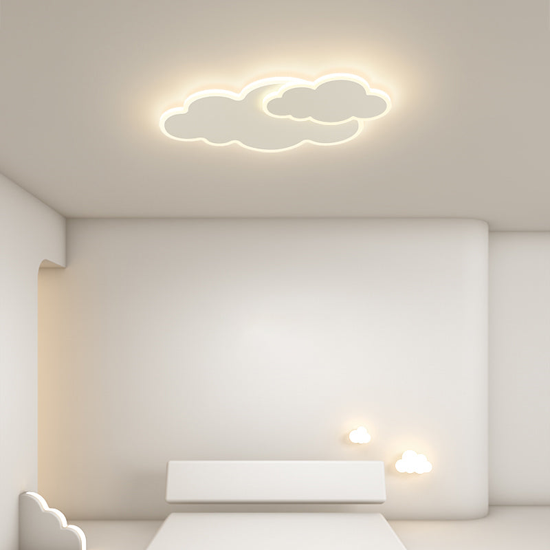 Lampada da soffitto a LED a forma di nuvola bianca con montaggio a incasso in una moderna semplicità in ferro laccato con paralume in acrilico