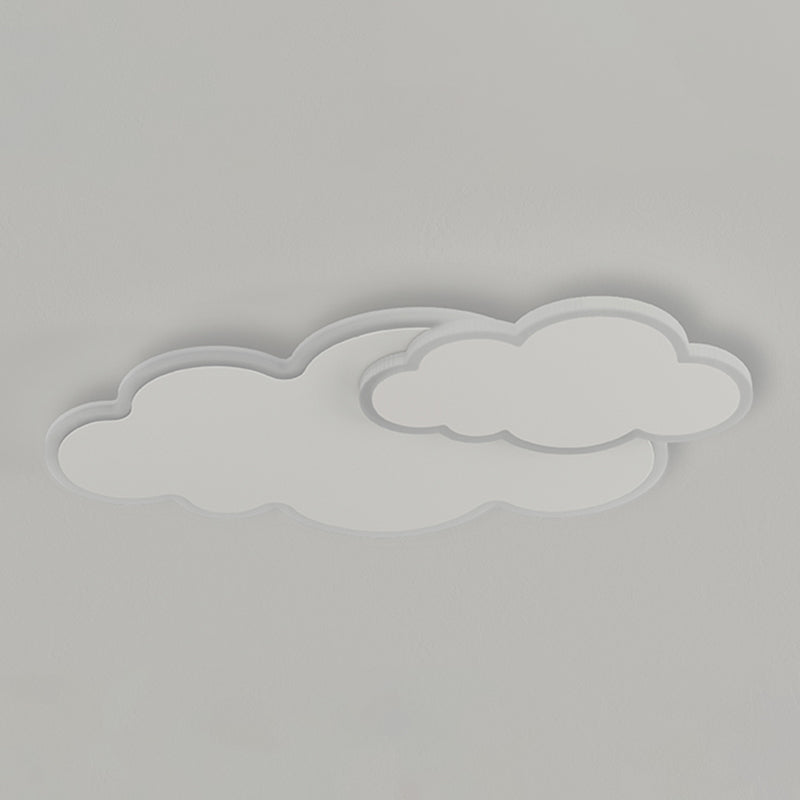 Lampada da soffitto a LED a forma di nuvola bianca con montaggio a incasso in una moderna semplicità in ferro laccato con paralume in acrilico