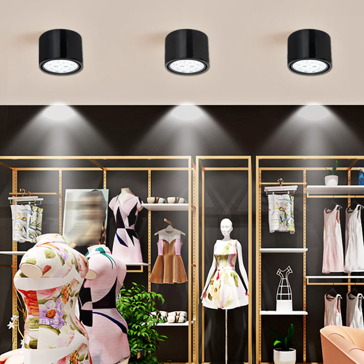 Cylindrical Shape Ceiling Lamp Modern Simple Style Aluminium 1 Light Flush Mount for Aisle