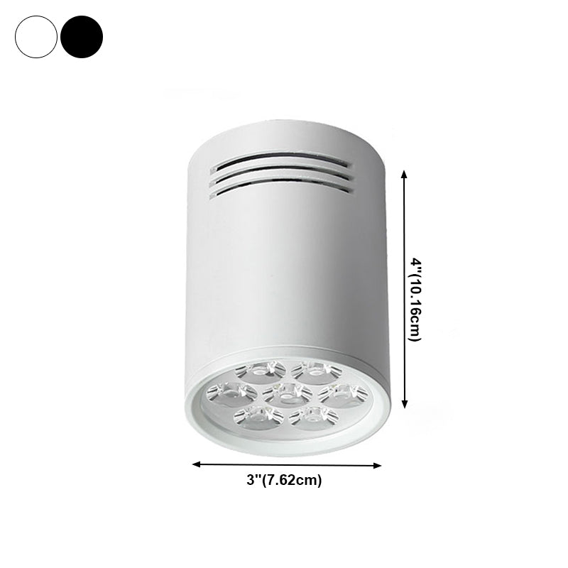 Cylindrical Shape Ceiling Lamp Modern Simple Style Aluminium 1 Light Flush Mount for Aisle