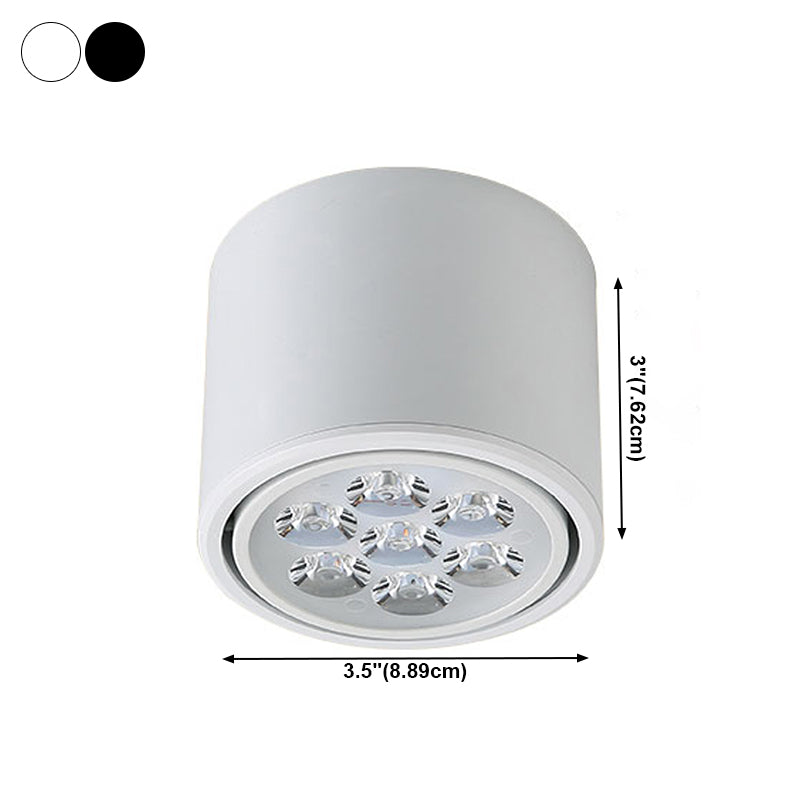 Cylindrical Shape Ceiling Lamp Modern Simple Style Aluminium 1 Light Flush Mount for Aisle