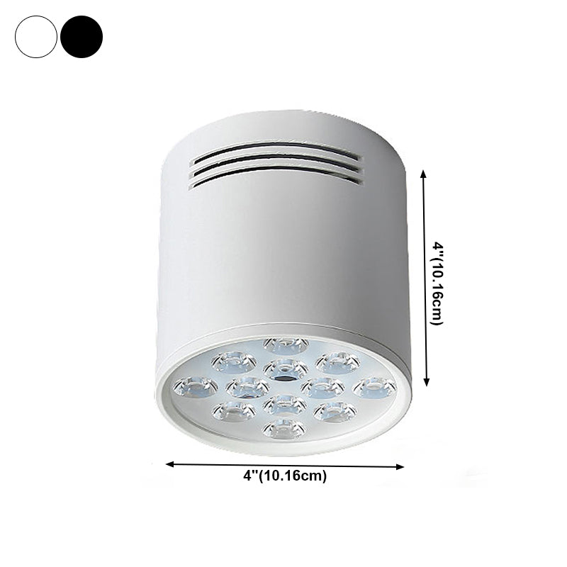 Cylindrical Shape Ceiling Lamp Modern Simple Style Aluminium 1 Light Flush Mount for Aisle