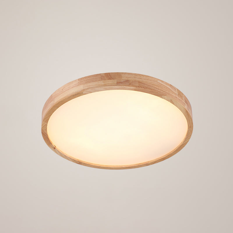 Plafonnier LED de forme ronde, moderne et Simple, en bois, 1 lumière, encastré, pour chambre à coucher