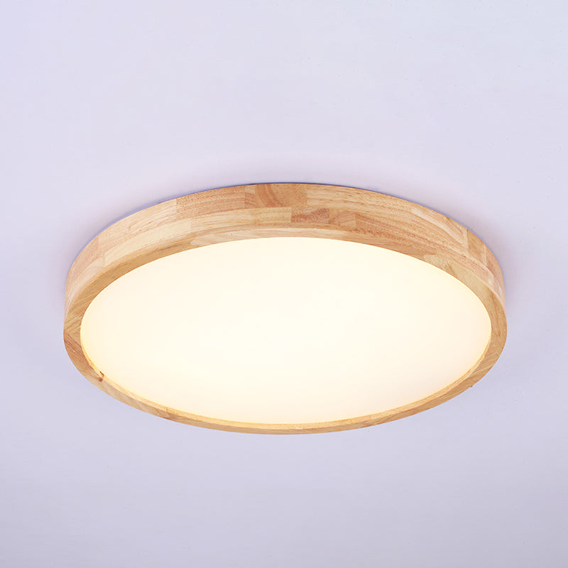 Plafonnier LED de forme ronde, moderne et Simple, en bois, 1 lumière, encastré, pour chambre à coucher