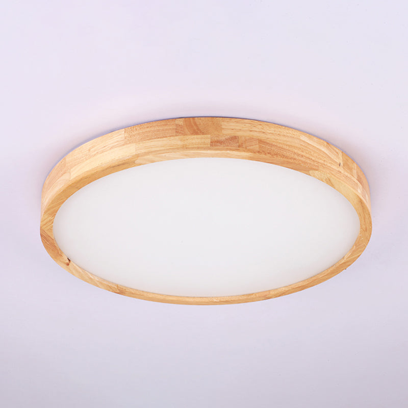 Plafonnier LED de forme ronde, moderne et Simple, en bois, 1 lumière, encastré, pour chambre à coucher