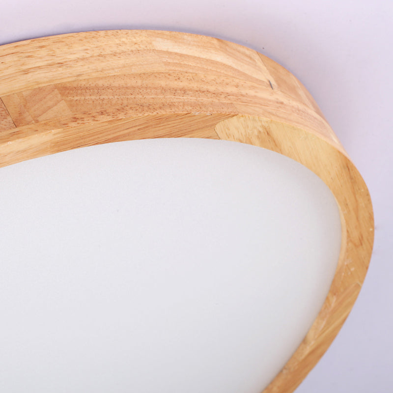 Plafonnier LED de forme ronde, moderne et Simple, en bois, 1 lumière, encastré, pour chambre à coucher