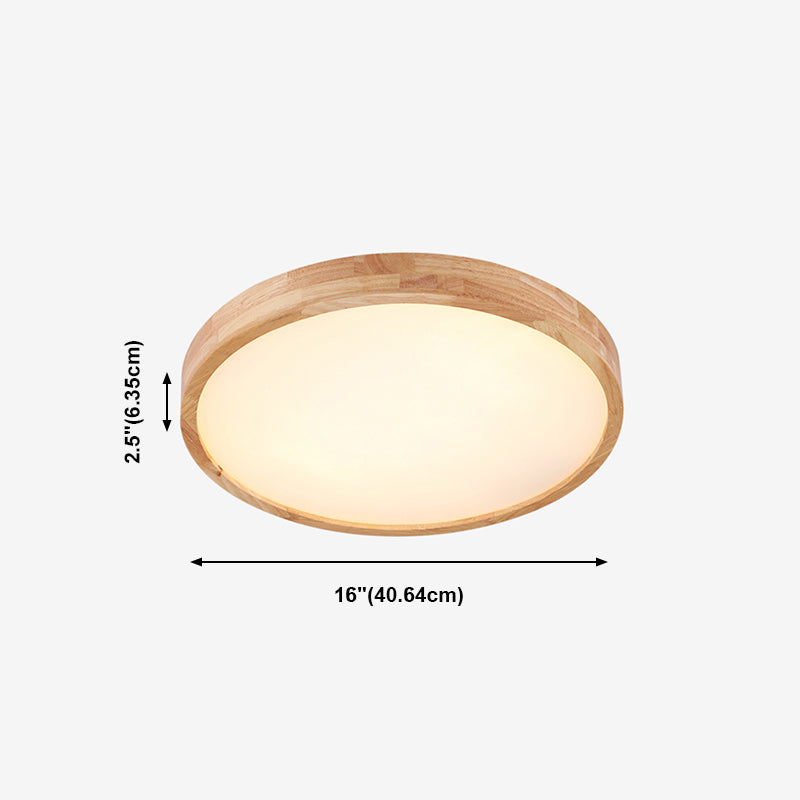 Plafonnier LED de forme ronde, moderne et Simple, en bois, 1 lumière, encastré, pour chambre à coucher