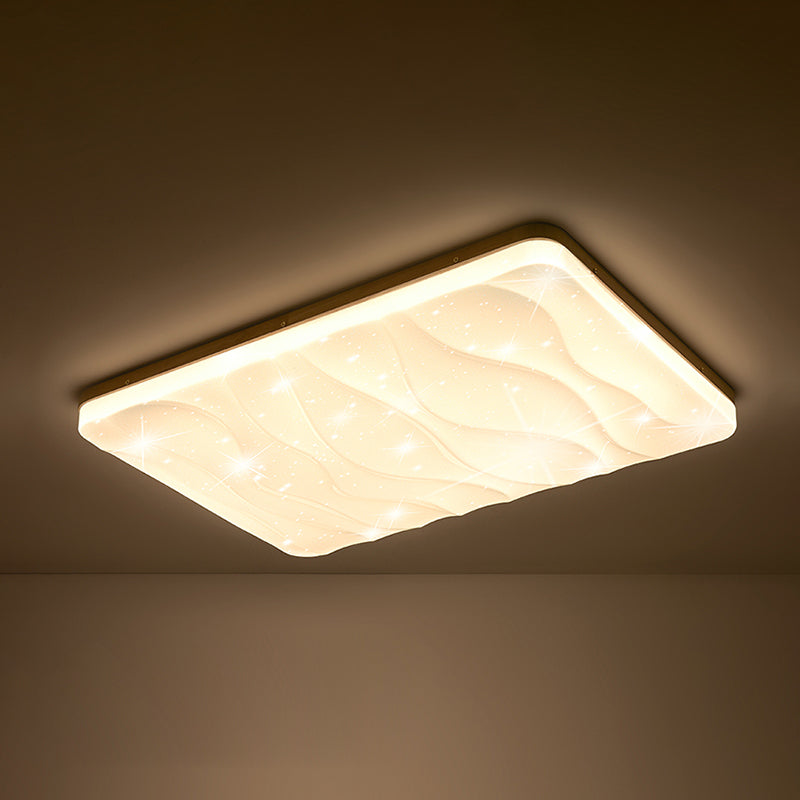 Geometry Shape LED Ceiling Lamp Modern Simple Style Wood 1 Light Flush Mount for Bedroom