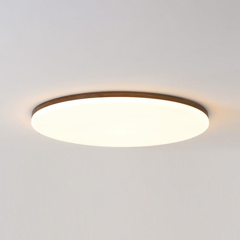 Geometry Shape LED Ceiling Lamp Modern Simple Style Wood 1 Light Flush Mount for Living Room