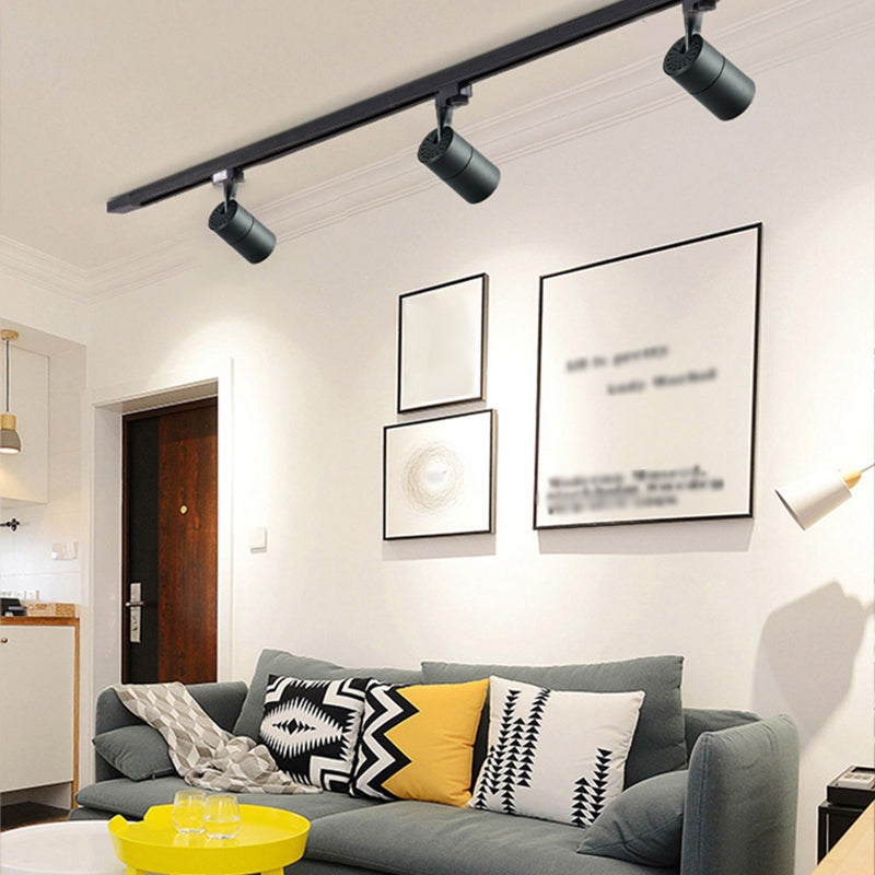 Plafonnier LED sur Rail de forme cylindrique, montage encastré en aluminium de Style Simple et moderne pour le salon
