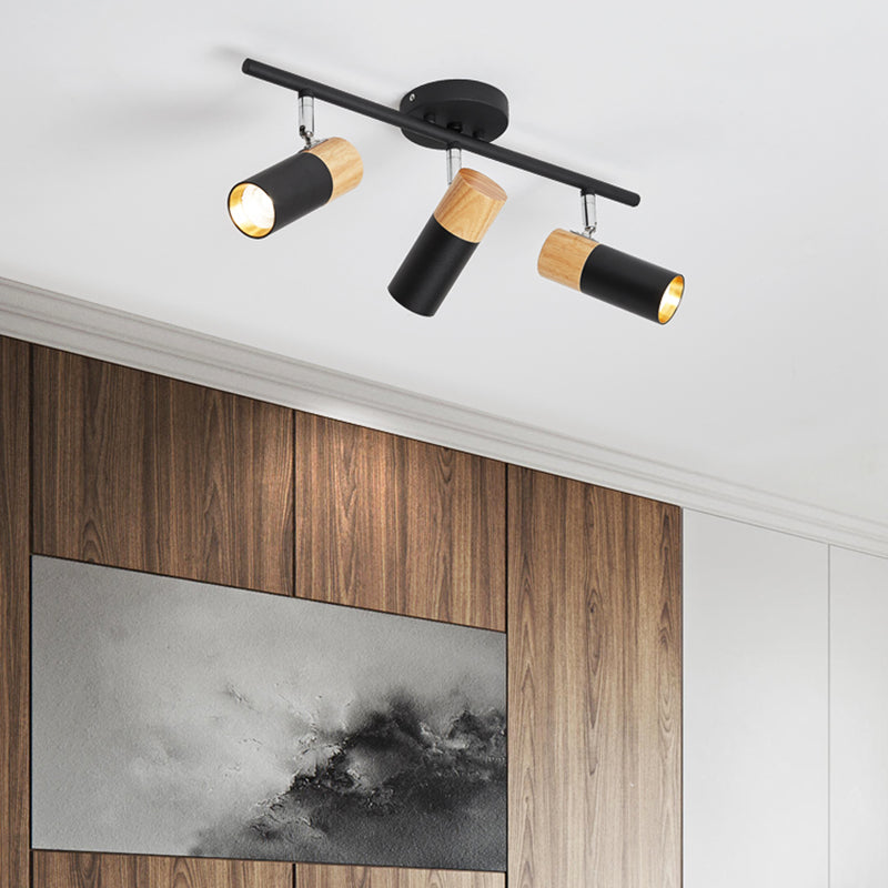 Plafonnier LED sur Rail de forme cylindrique, montage encastré en aluminium, Style Simple et moderne, pour salle à manger