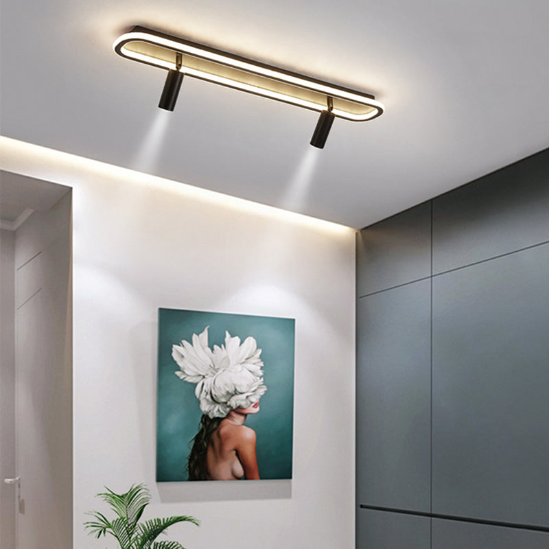 Plafonnier LED sur Rail en forme de géométrie, montage encastré en fer, Style moderne et Simple, pour salle à manger