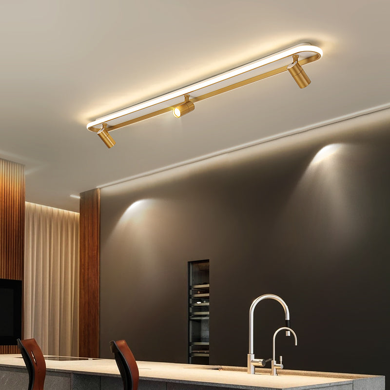 Geometry Shape LED Rail Ceiling Lamp Modern Simple Style Iron Flush Mount for Clothing Store