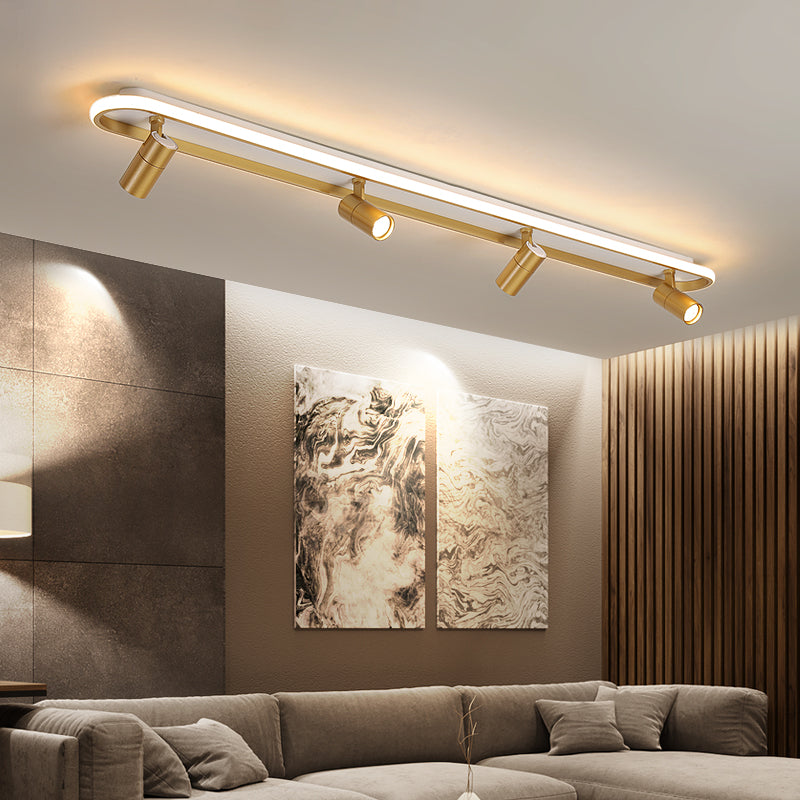 Geometry Shape LED Rail Ceiling Lamp Modern Simple Style Iron Flush Mount for Clothing Store