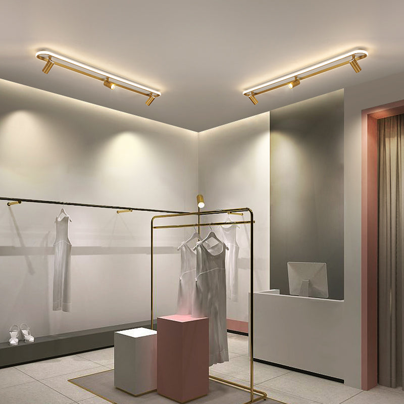 Geometry Shape LED Rail Ceiling Lamp Modern Simple Style Iron Flush Mount for Clothing Store