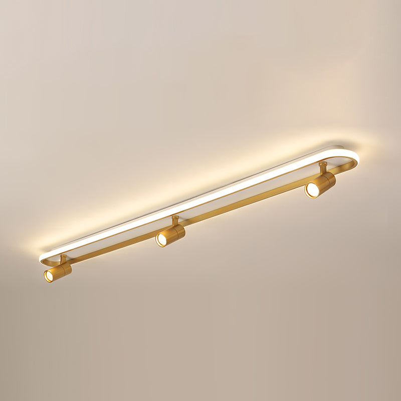 Geometry Shape LED Rail Ceiling Lamp Modern Simple Style Iron Flush Mount for Clothing Store