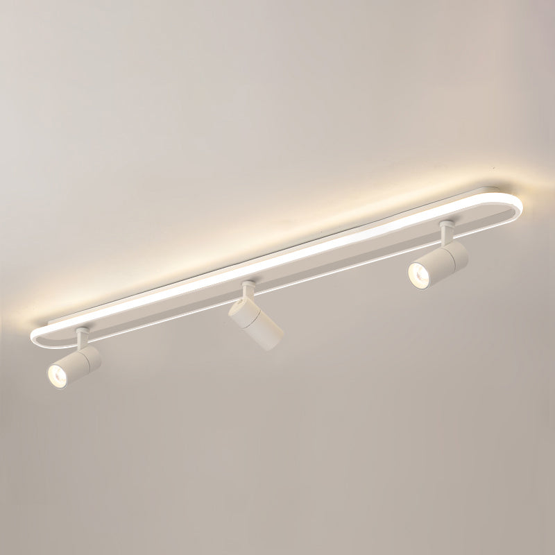 Geometry Shape LED Rail Ceiling Lamp Modern Simple Style Iron Flush Mount for Clothing Store