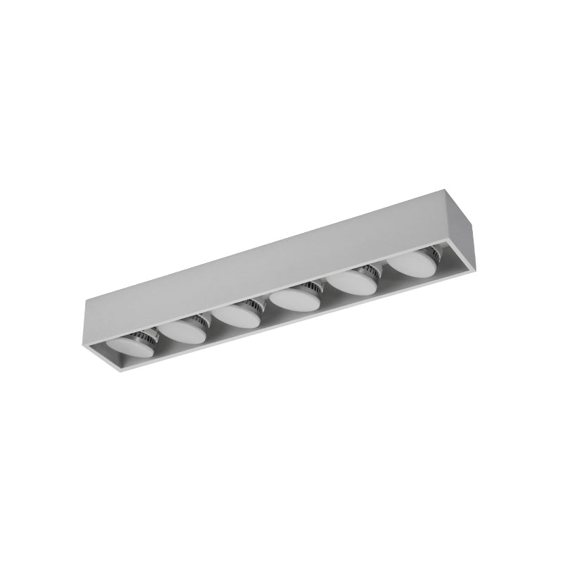 Rectangle Shape LED Ceiling Lamp Modern Simple Style Aluminium 6 Lights Flush Mount for Living Room