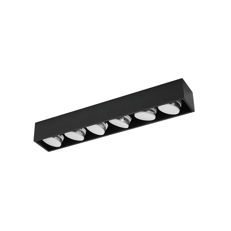 Rectangle Shape LED Ceiling Lamp Modern Simple Style Aluminium 6 Lights Flush Mount for Living Room