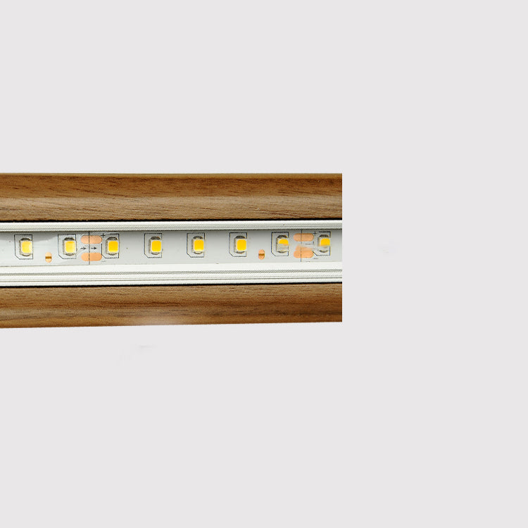 Zeitgenössische Küche Anhänger Leichtes lineares Holz 1 Licht Anhänger Beleuchtung