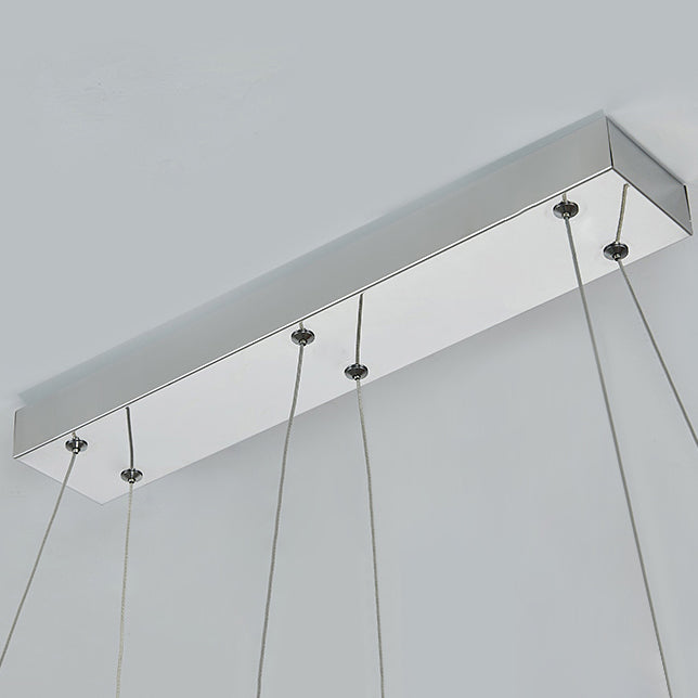 Island Contemporary Light Pendante de l'île en cristal en forme d'ovale pour la cuisine