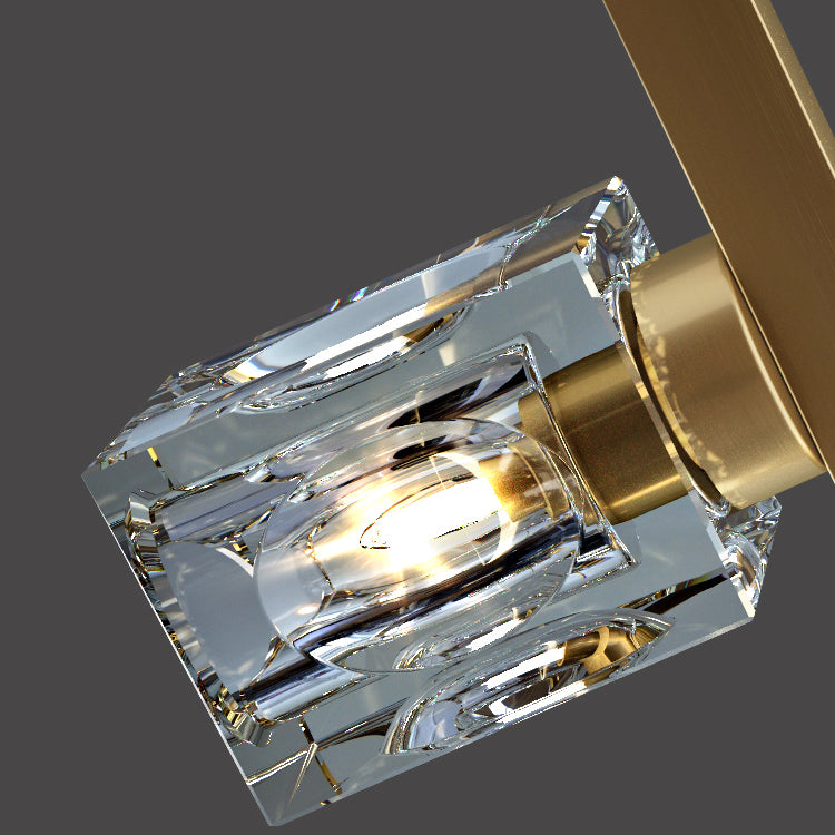 Contemporary Island Light Cube-Shaped Crystal Island Pendant Lights for Kitchen