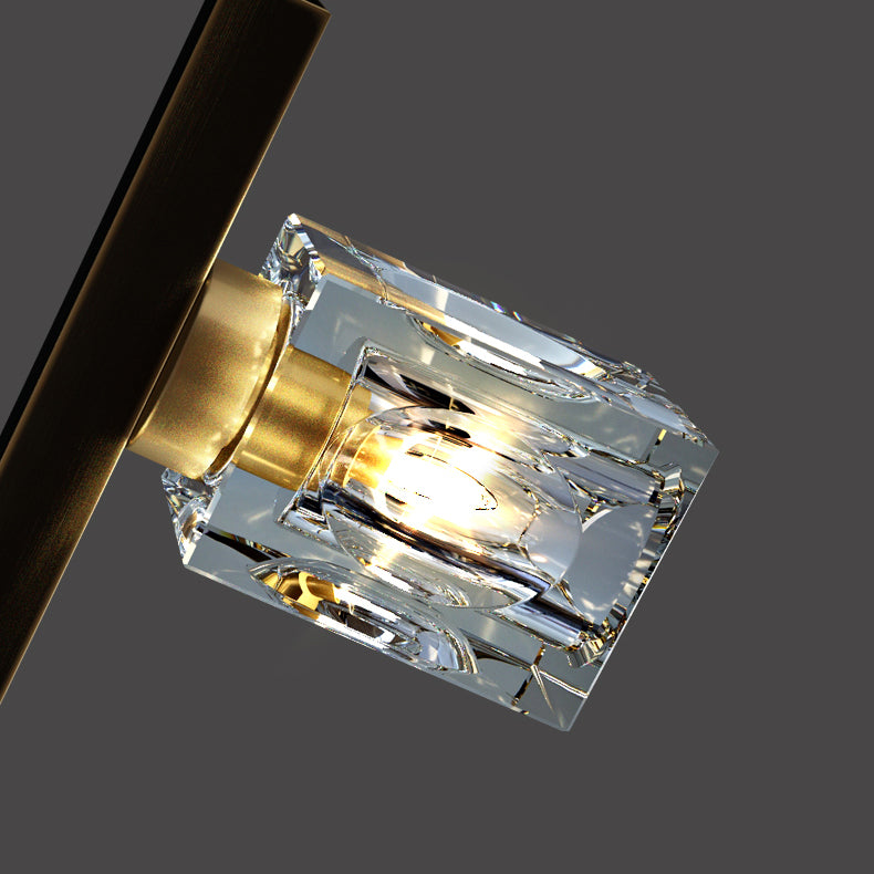 Contemporary Island Light Cube-Shaped Crystal Island Pendant Lights for Kitchen