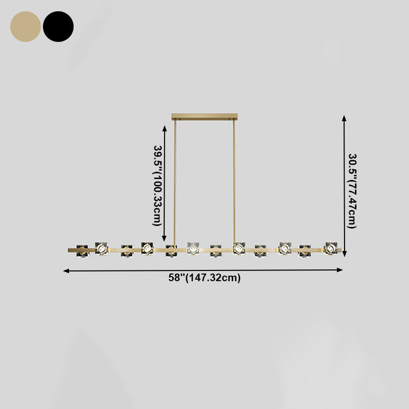 Zeitgenössische Insel leichte Würfelwürfelkristallinsel Anhängerleuchten für Küche