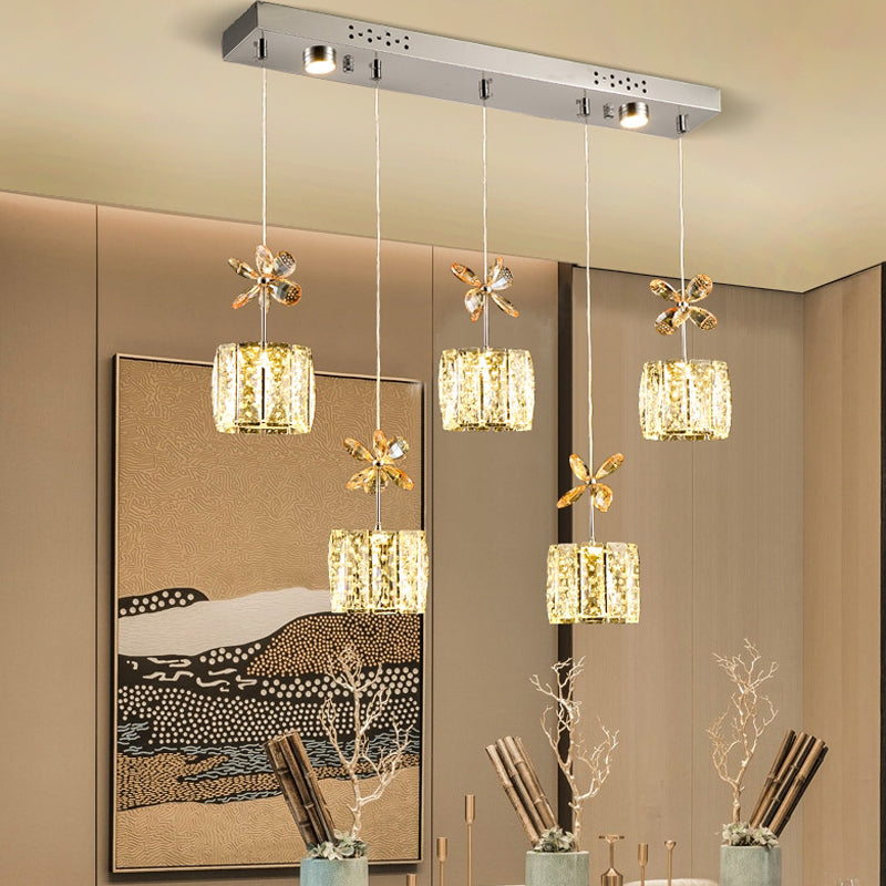 Contemporary Pendant Lights Cylinder Island Lighting Ideas Crystal for Kitchen Island