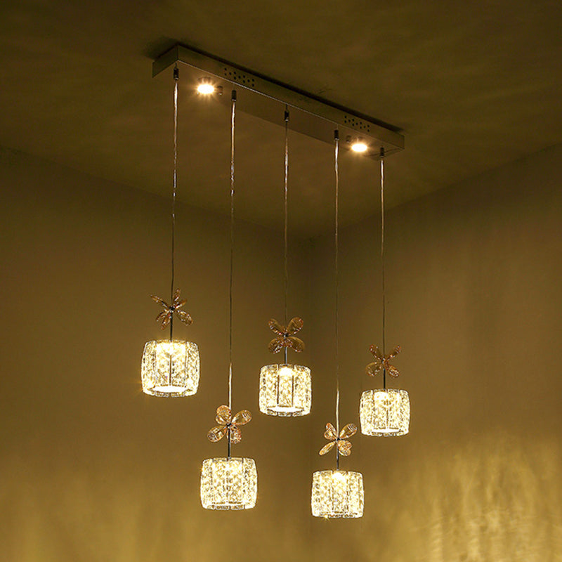 Contemporary Pendant Lights Cylinder Island Lighting Ideas Crystal for Kitchen Island