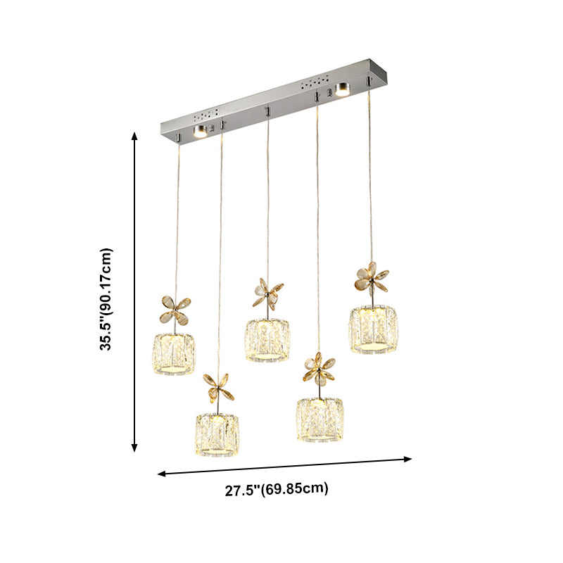 Contemporary Pendant Lights Cylinder Island Lighting Ideas Crystal for Kitchen Island